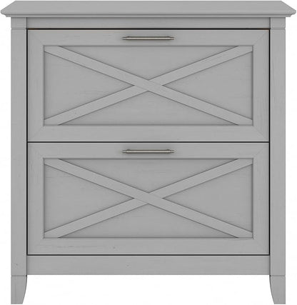 Bush Furniture Key West 2 Drawer Lateral File Cabinet in Cape Cod Gray, Document Storage for Home Office, Accent Chest with Drawers