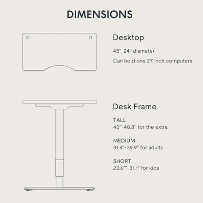 FlexiSpot E6 Bamboo 3-Stage Dual Motor Electric Standing Desk 48 x 24 Sit Stand Up Desk, Holds 220 lbs, Adjustable Height w/ Memory Presets, Solid Bamboo Curved Desktop & Black Frame, Ships in 2 Boxes