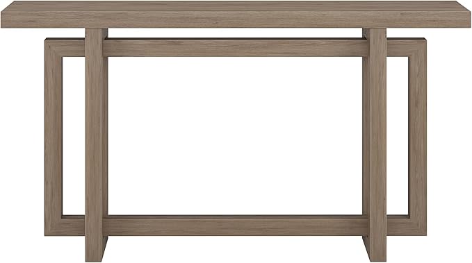 Henn&Hart 55" Wide Rectangular Console Table in Antique Gray Oak, for Home, Living Room, Bedroom, Entertainment Room, Office