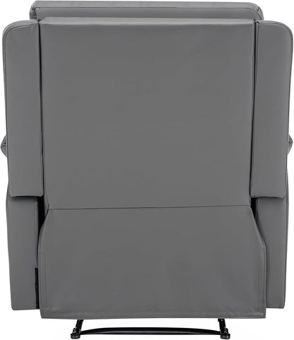 MINCETA Recliner Chairs,Modern 5" Wall Hugger Nursery Recliner with Overstuffed Arm and Back for Living Room,Set of 2,PU Leather in Gray