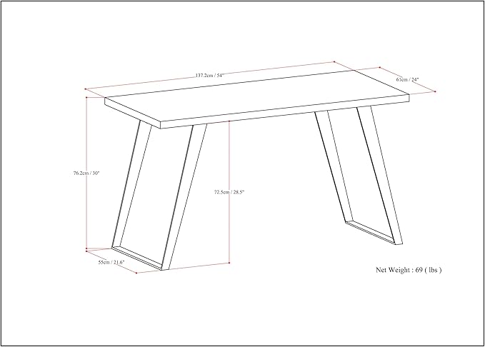 SIMPLIHOME Lowry SOLID WOOD and Metal Modern Industrial 54 inch Wide Home Office Desk, Writing Table, Workstation, Study Table Furniture in Distressed Charcoal Brown
