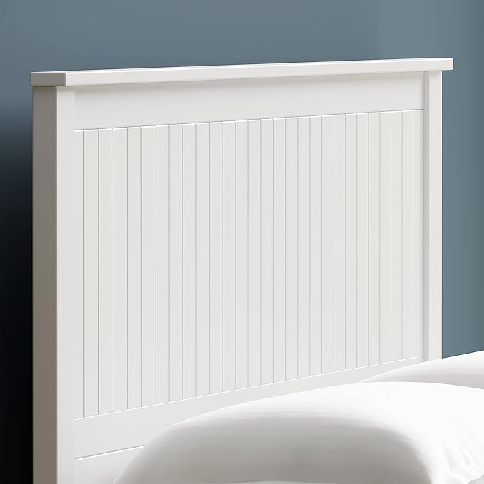 Glenwillow Home Campagne Wood Panel Headboard in White - King Size