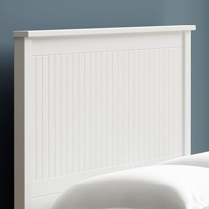Glenwillow Home Campagne Wood Panel Headboard in White - King Size