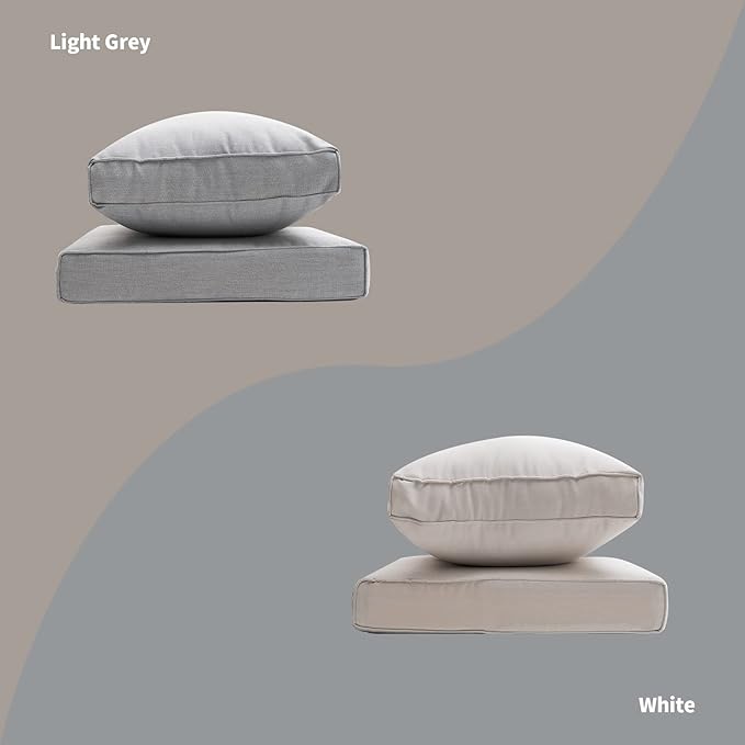 Outdoor Seat Cushion Set for Patio Furniture Deep Seat Chair Cushion Set with Removable Cover,23.6x23.6 Inch,Dark Grey