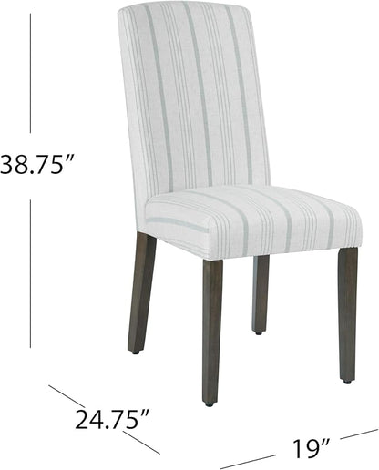 HomePop Parsons Classic Dining Chairs, Pack of 2, Dove Grey Stripe