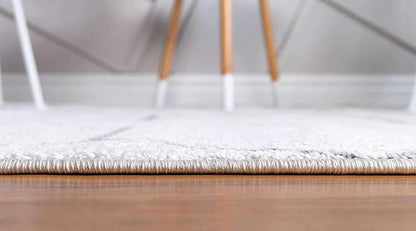 Unique Loom Trellis Frieze Collection Area Rug - Geometric (7' 10" x 10' Oval, Ivory/ Gray)