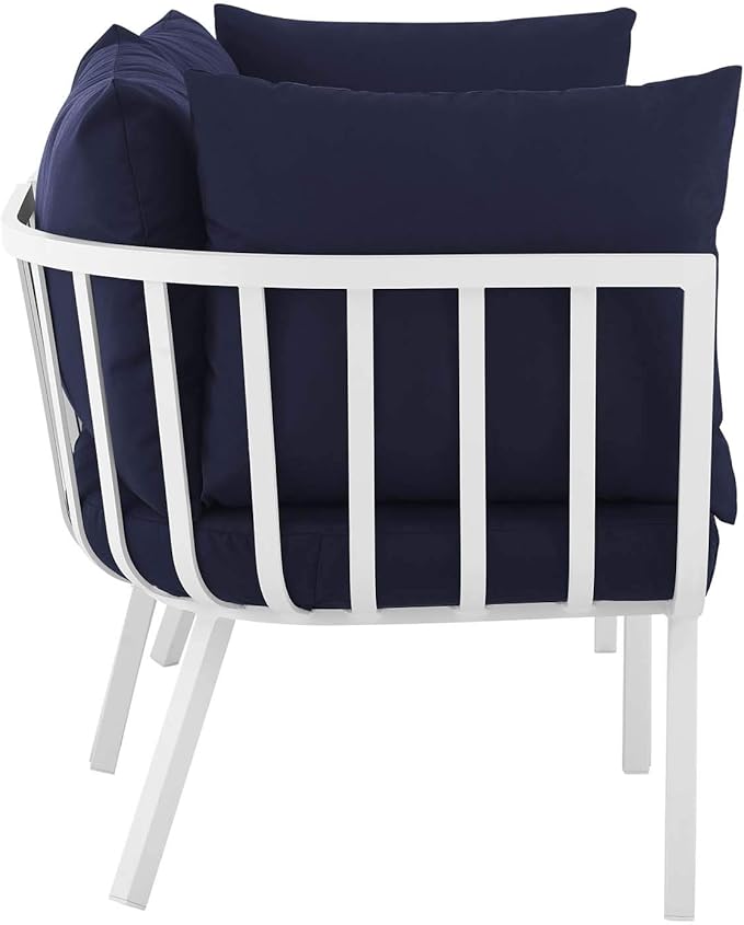 Modway Riverside Outdoor Furniture, 2-Piece Set, White Navy