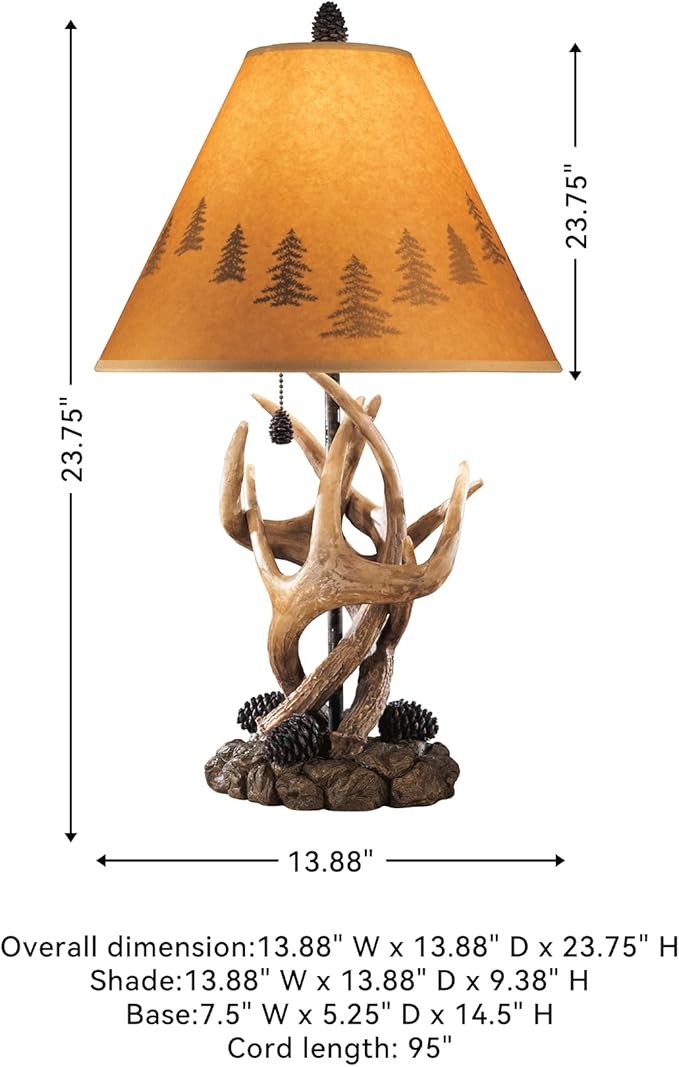 Signature Design by Ashley Derek Rustic Cabin Antler Lamp Set, 2 Count, Brown
