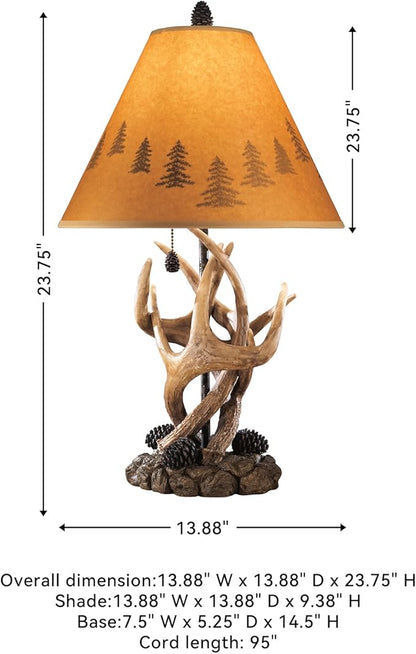 Signature Design by Ashley Derek Rustic Cabin Antler Lamp Set, 2 Count, Brown
