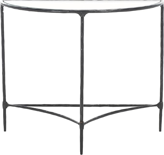 SAFAVIEH Couture Collection Isabellina Black & Clear Glass Half Moon Console Table