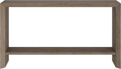 Henn&Hart 55'' Wooden Rectangular Console Table Entryway Table, Sofa Table with Wooden Storage Shelf for Entryway, Living Room, Couch, Hallway, or Office, Alder Brown