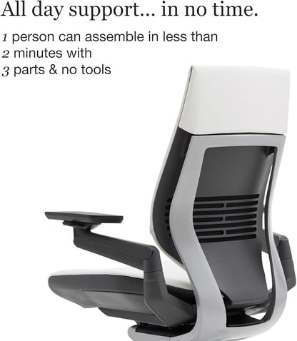 Steelcase Gesture Office Chair - Ergonomic Work Chair with Wheels for Carpet - Comfortable - Intuitive-to-Adjust for Desk - 360-Degree Arms - Coconut Yellow Fabric