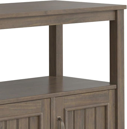 SIMPLIHOME Lev SOLID WOOD 48 Inch Wide Contemporary Console Table in Smoky Brown, For the Living Room, Entryway and Bedroom