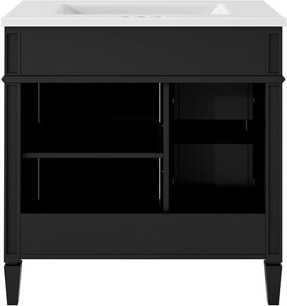 30" Bathroom Vanity with Matching Medicine Cabinet, Modern Sink Storage Cabinet with Drawers, Soft Closing Doors and Shelf, Bathroom Vanities with Sink & Mirror
