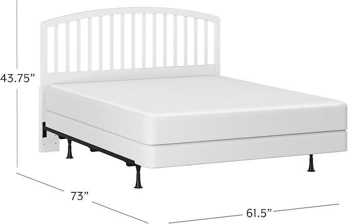 Hillsdale Carolina Headboard with Bed Frame, Full/Queen, White