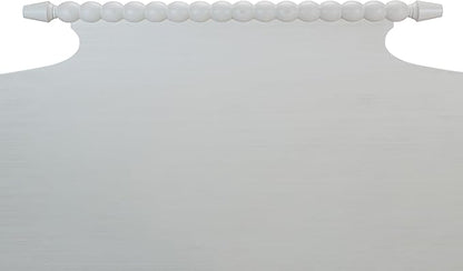 OSP Home Furnishings Spindle Design Cottage Style Headboard, 63.5 x 58.75 inches, Sandcastle Antique White Finish, Queen Size