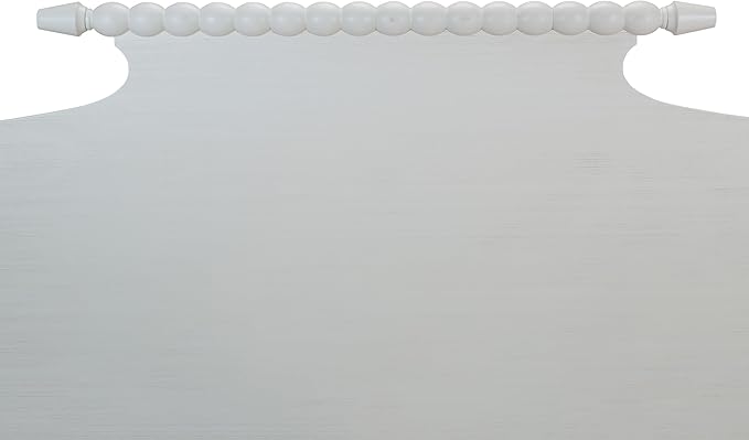 OSP Home Furnishings Spindle Design Cottage Style Headboard, 80.5W x 58.75H inches, Sandcastle Antique White Finish, King Size