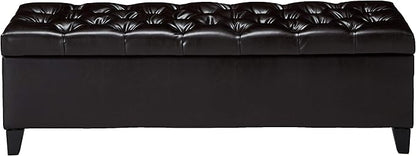 Christopher Knight Home Ottilie Leather Storage Ottoman, Brown