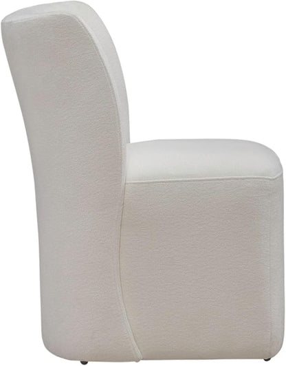 Liberty Furniture Accent Dining Chair with Castors - Rounded Back - Ivory Upholstry