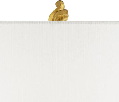Possini Euro Design Hera Modern Glam Luxury Table Lamp Decor 31" Tall Sculptural Gold Leaf White Fabric Drum Shade Marble Base for Living Room Bedroom House Bedside Nightstand Home Office Entryway