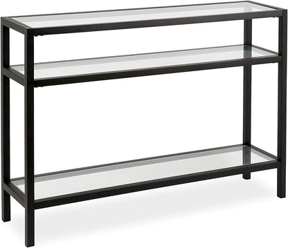 Henn&Hart 42" Wide Rectangular Console Table in Blackened Bronze, Entryway Table, Accent Table for Living Room, Hallway