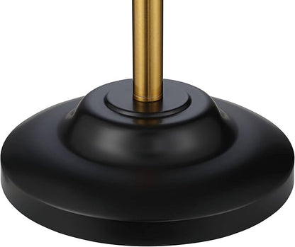 Possini Euro Design Roxie Modern Glam Floor Standing Lamp 65.5" Tall Sleek Brass Black Metal Double Layer Linen and Sheer Drum Shade Decor for Living Room Reading House Bedroom Home