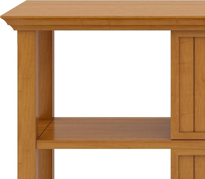 SIMPLIHOME Acadian SOLID WOOD 48 inch Wide Transitional Console Sofa Table in Light Golden Brown for the Living room Entryway and Bedroom