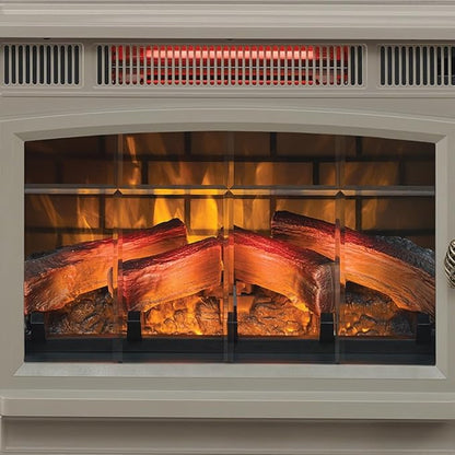 duraflame Freestanding Electric Fireplace Stove Heater with 3D Flame Effect for 1,000 Sq. Ft. Room, French Gray