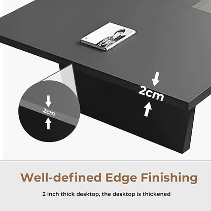 Rectangular Conference Room Table, Seminar Table Meeting Room Table Boardroom Desk Business Seminar Table Printer Desk no Chair for Office (White+Grey,22.97FT,275.59" L*62.99" W*29.53" H)