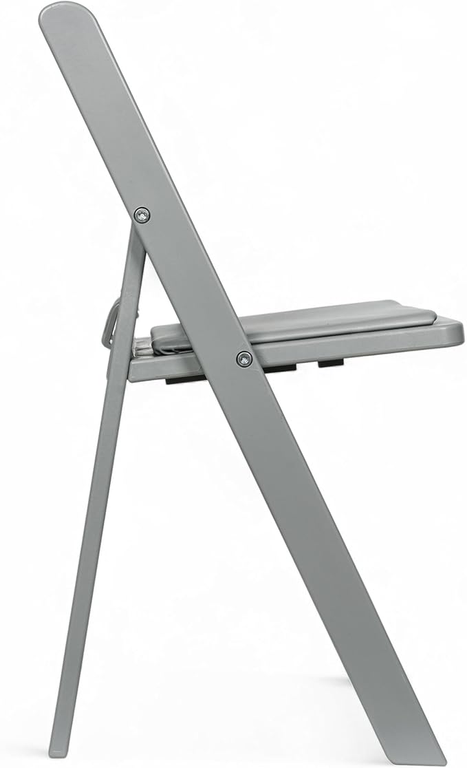 Flash Furniture Hercules Set of 2 Kids Gray Resin Folding Chairs with Gray Vinyl Padded Seats