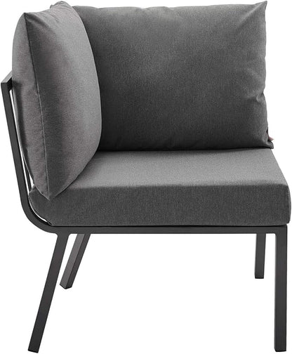 Modway Riverside Outdoor Furniture, 3-Piece Set, Gray Charcoal