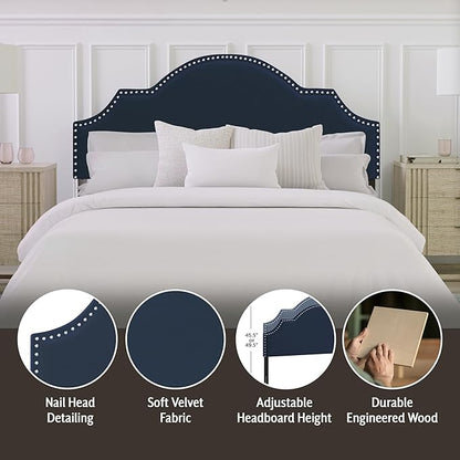 Hillsdale, Cynthia Upholstered Full/Queen Adjustable Headboard, Navy