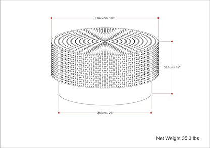 SIMPLIHOME Montrose Metal Coffee Table - 30 inch Wide Solid Iron Round Living Room Table in Antique Gold and Black, Modern Industrial Cocktail Table for Lounge with Hand-Hammered Texture, Assembled