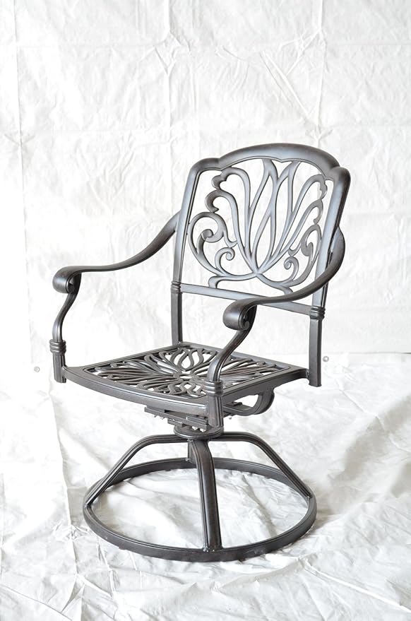 Elizabeth Outdoor Patio 9pc Dining Set 44" X 84" Cast Aluminum, Walnut Cushions