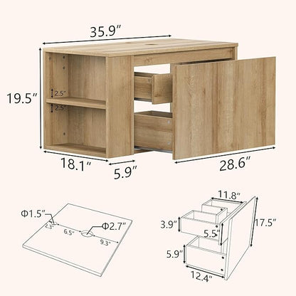 30 Inch Floating Bathroom Vanity with Sink – Wall-Mounted Vanity with Hidden Drawer, Natural Wood Finish, Modern Vessel Sink Vanity for Bathroom(Nature Without Sink, 30")