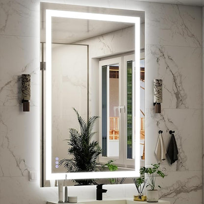 VooBang Bathroom Mirror with Lights 36 x 55 inches - 3 Adjustable Lighting Modes LED Bathroom Vanity Mirror, Anti-Fog, Memory Function, Tempered Glass, Wall Mounted Horizontally Vertically