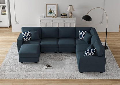 Legend Vansen Modular Sectional Sofa U Shaped Couch with Ottoman Modern Reversible Corner Sectional Couch for Living Room (Charcoal, U Shaped Sofa-2)