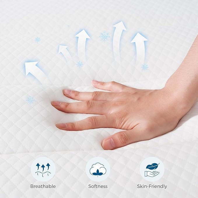 Inofia 12 Inch Twin Mattress with Memory Foam Cervical Neck Pillow Included, Medium Firm Feels, Low Motion Transfer, Full Body Support and Release for All Sleeper