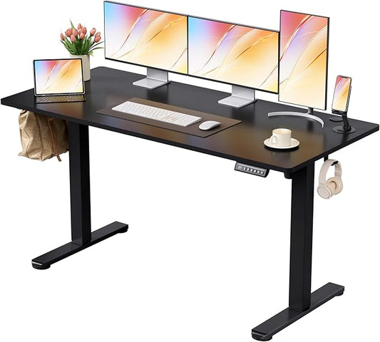 Homall Height Adjustable Electric Standing Desk, Memory Stand up Desk with Headphone Hook, Home Office Desks with Splice Board