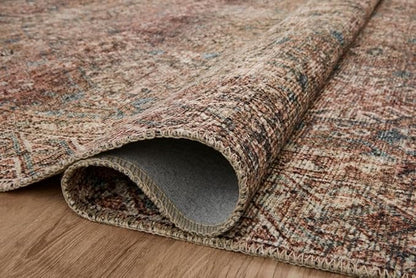 Loloi Amber Lewis Billie Collection, Aqua & Rust 2'-6" x 7'-6" Area Rug – Antique & Distressed Accent Rugs for Living Room, Bedroom, Entryway & Hallway, No Shed High Traffic Area Home Decor Rug