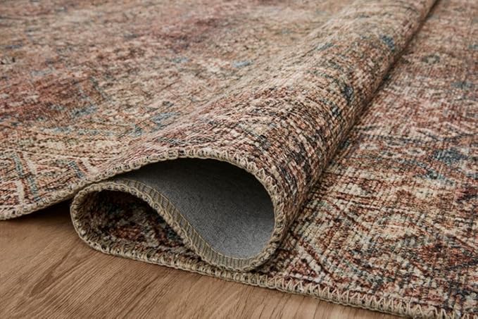 Loloi Amber Lewis Billie Collection BIL-04 Aqua/Rust 8'-6" x 11'-6", 0.19" Thick Area Rug