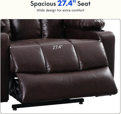FLEXISPOT XL31-XL Oversized Power Lift Recliner Chair for Elderly, 27.4" Extra Wide Lay Flat Lift Chair with Massage & Heat, Dual Motor Electric Reclining Sofa for Big and Tall(Oversized, Pecan)