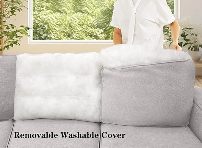 Legend Vansen Modular Sectional Sofa U Shaped Couch with Ottoman Modern Reversible Corner Sectional Couch for Living Room (Light Grey, U Shaped Sofa-2)