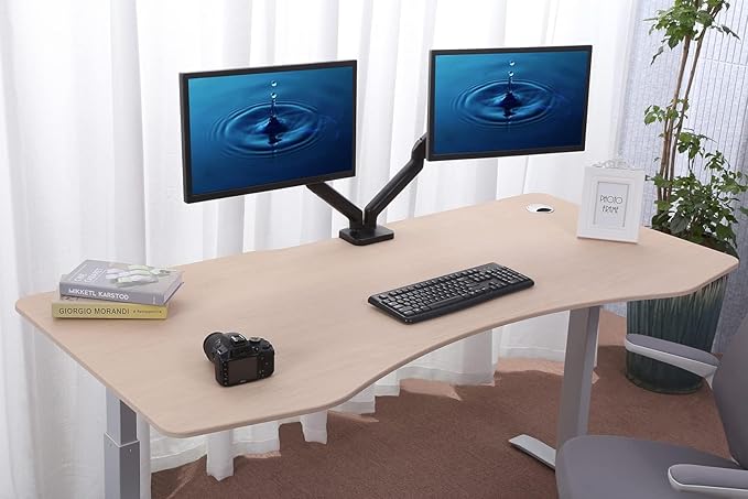 ApexDesk Elite Pro Series 60" x 27" Electric Height Adjustable Stand up Desk, Sit Stand Home Office Desk, Computer Desk - Curved Oak