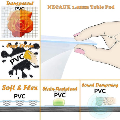 NECAUX Custom 12 x 44 Inch Frosted Desk Cover Protector, 1.5mm Thick Plastic Desk Pad, Desk Protector Frosted, Desk Mats on top of Desks, Vinyl Table Cover Protector for Computer Desk, Writing Desk