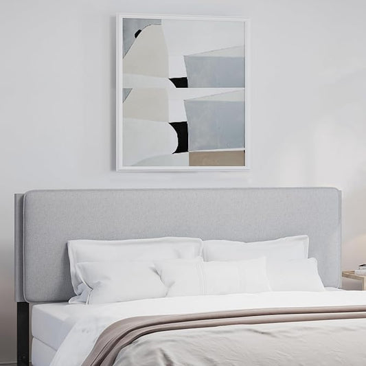 Hillsdale, Emslie King Upholstered Adjustable Headboard, Light Gray