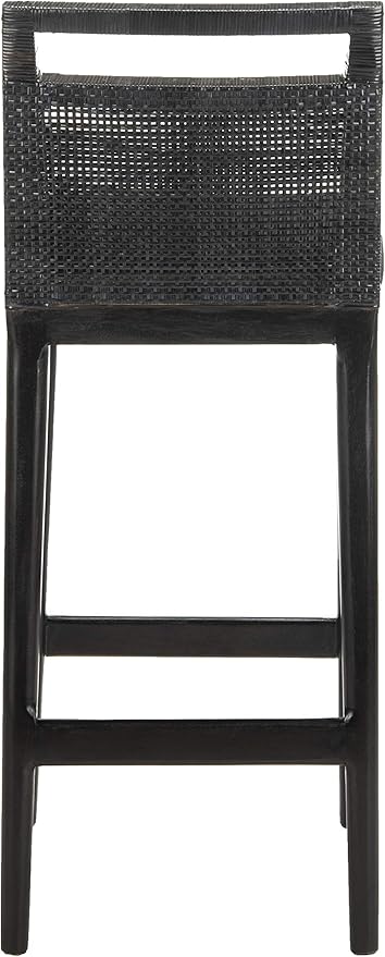 SAFAVIEH Darin Barstool, Black/Black