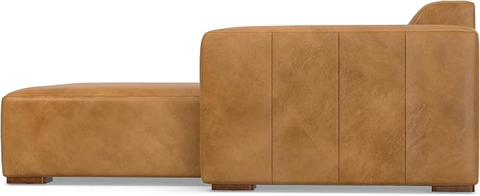 SIMPLIHOME Rex Right-Facing Modular Sectional Sofa in Full-Grain Genuine Leather, Sienna, 122-inches Wide, Handcrafted Modern-Style 4-Seater L-Shaped Leather Couch with Right Chaise for Living Room