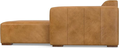 SIMPLIHOME Rex Right-Facing Modular Sectional Sofa in Full-Grain Genuine Leather, Sienna, 122-inches Wide, Handcrafted Modern-Style 4-Seater L-Shaped Leather Couch with Right Chaise for Living Room