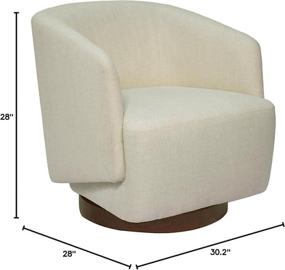 MINCETA Accent Chair,Modern Swivel Chairs for Living Room and Bedroom Reading with Wood Base,Set of 2,Performance Fabric in Beige